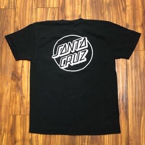 Santa Cruz Skateboards Black Tee with White Logo